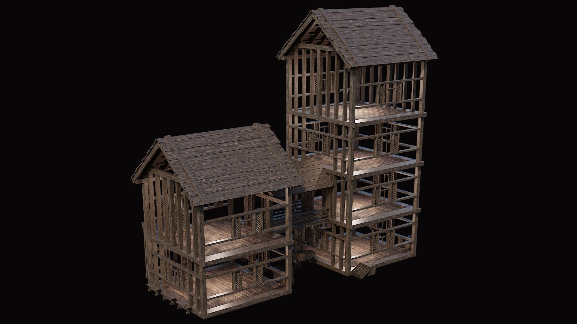 Medieval Village Pack 3 - 4 Assets - 4K Textures Game Ready Low-poly 3D model_21