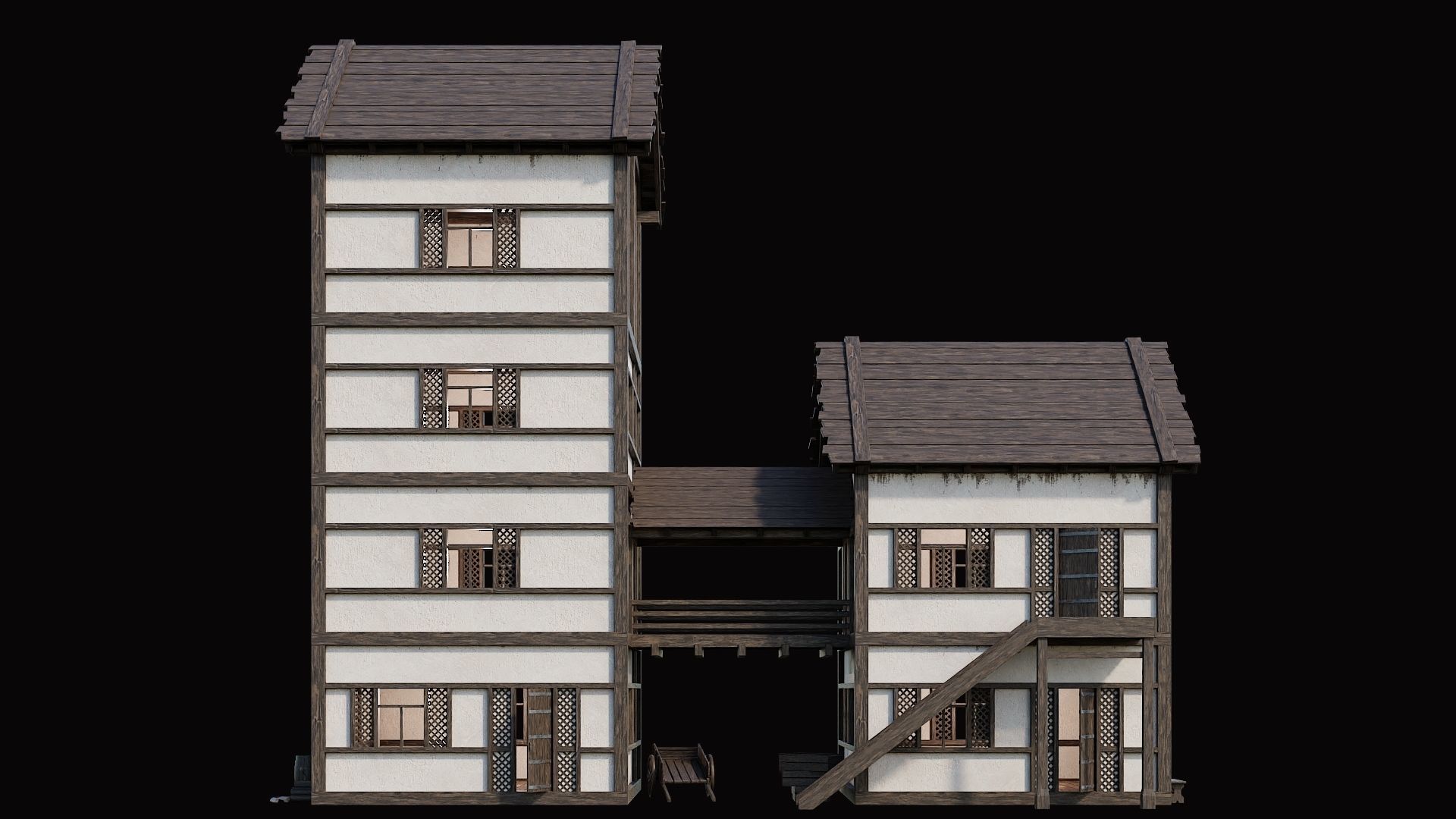 Medieval Village Pack 3 - 4 Assets - 4K Textures Game Ready Low-poly 3D model_6