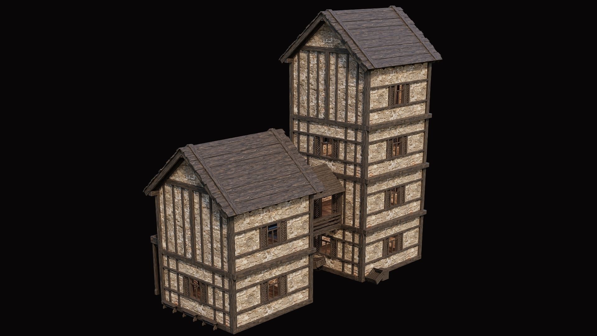 Medieval Village Pack 3 - 4 Assets - 4K Textures Game Ready Low-poly 3D model_13