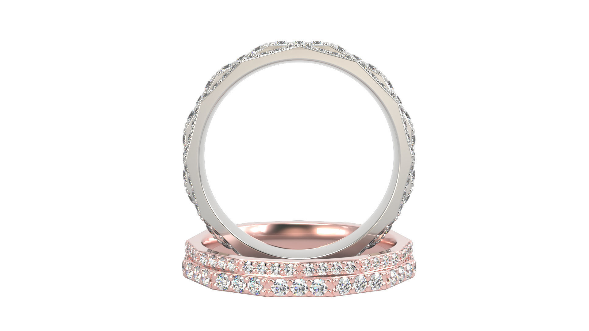 Ring N 10 Size 7 Gems and Solid Two versions 3D print model_12