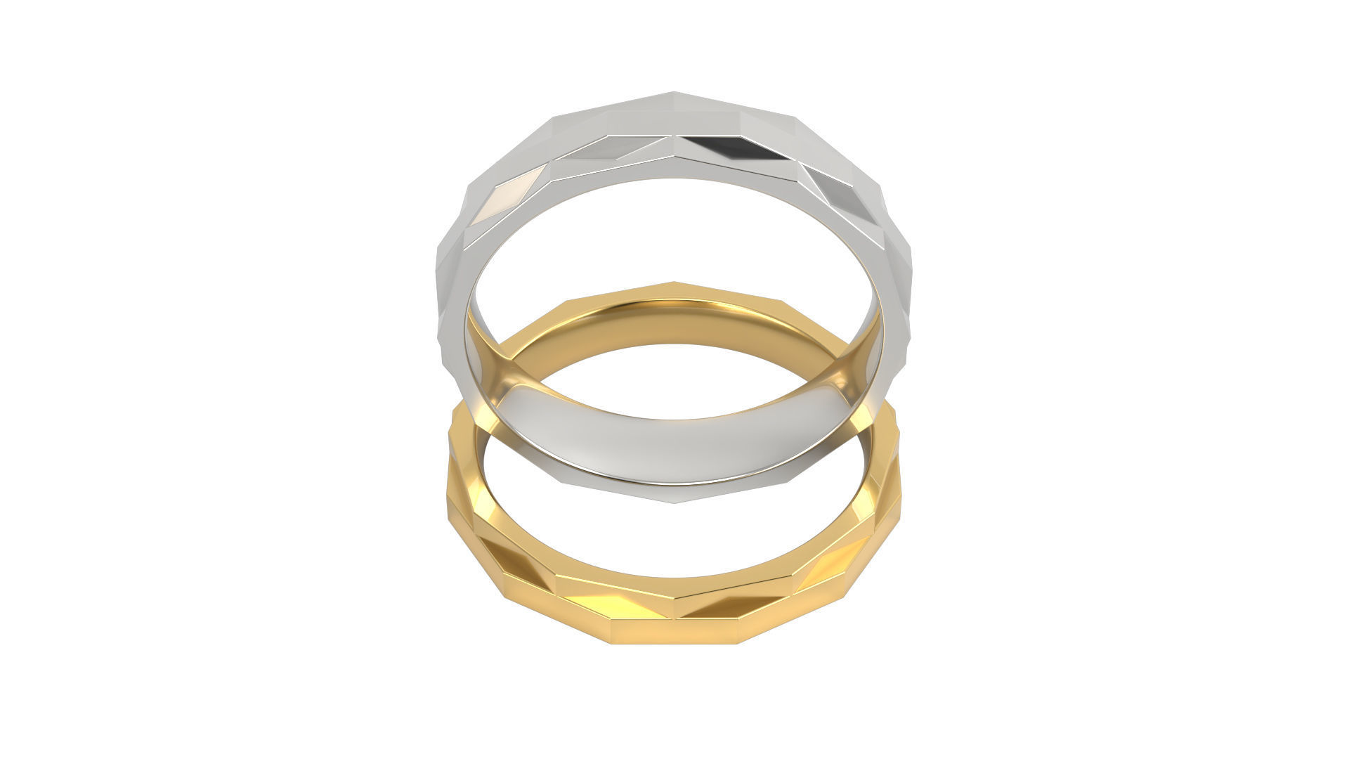 Ring N 10 Size 7 Gems and Solid Two versions 3D print model_9