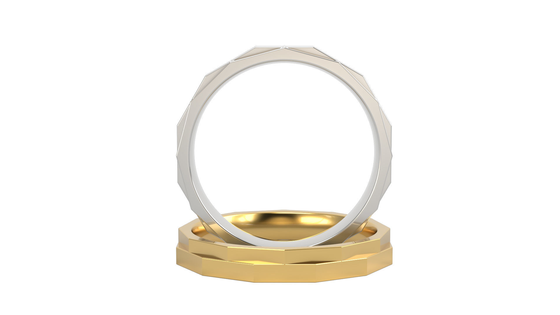 Ring N 10 Size 7 Gems and Solid Two versions 3D print model_13