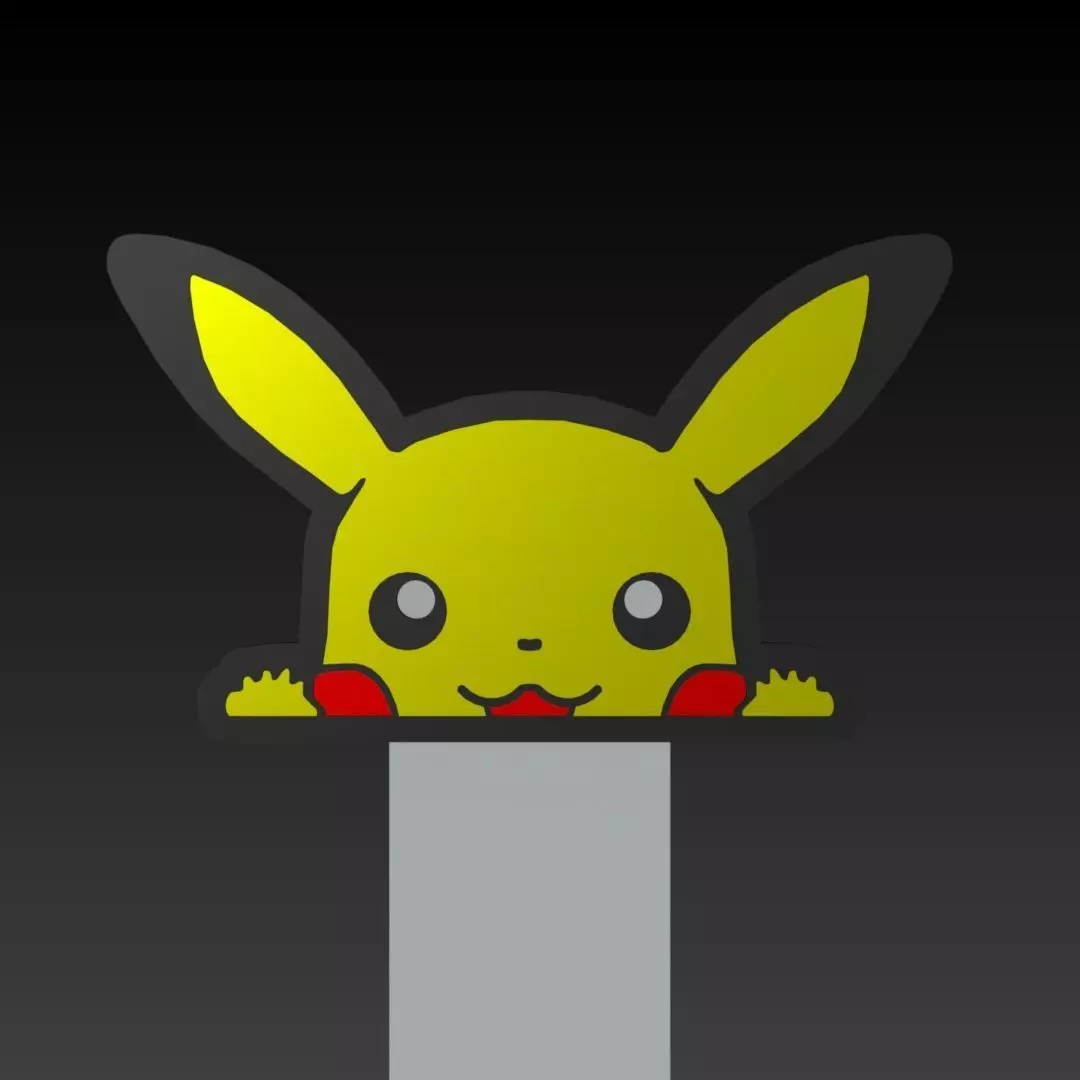 Pikachu Bookmark 3D print model 3D print model_0