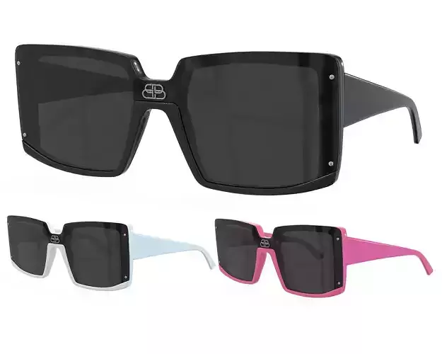 Balenciaga Shield Square Sunglasses