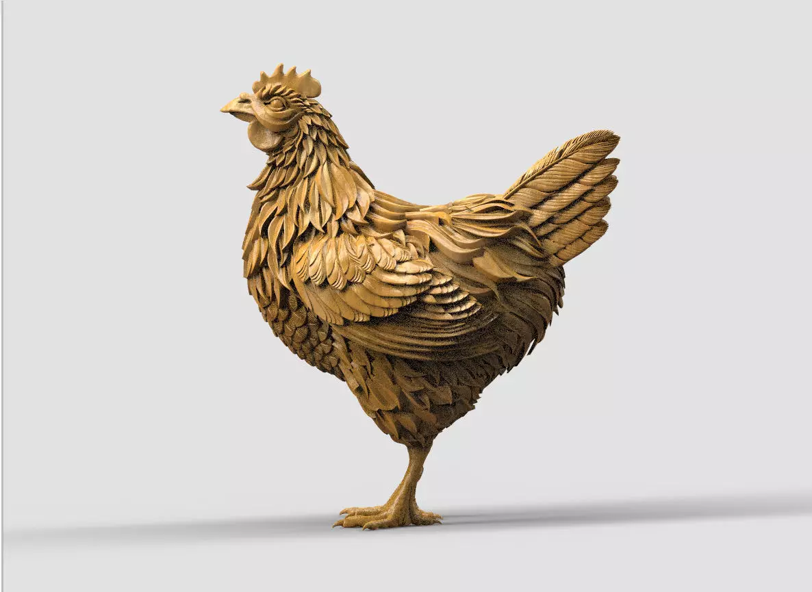 hen statue 3D print model