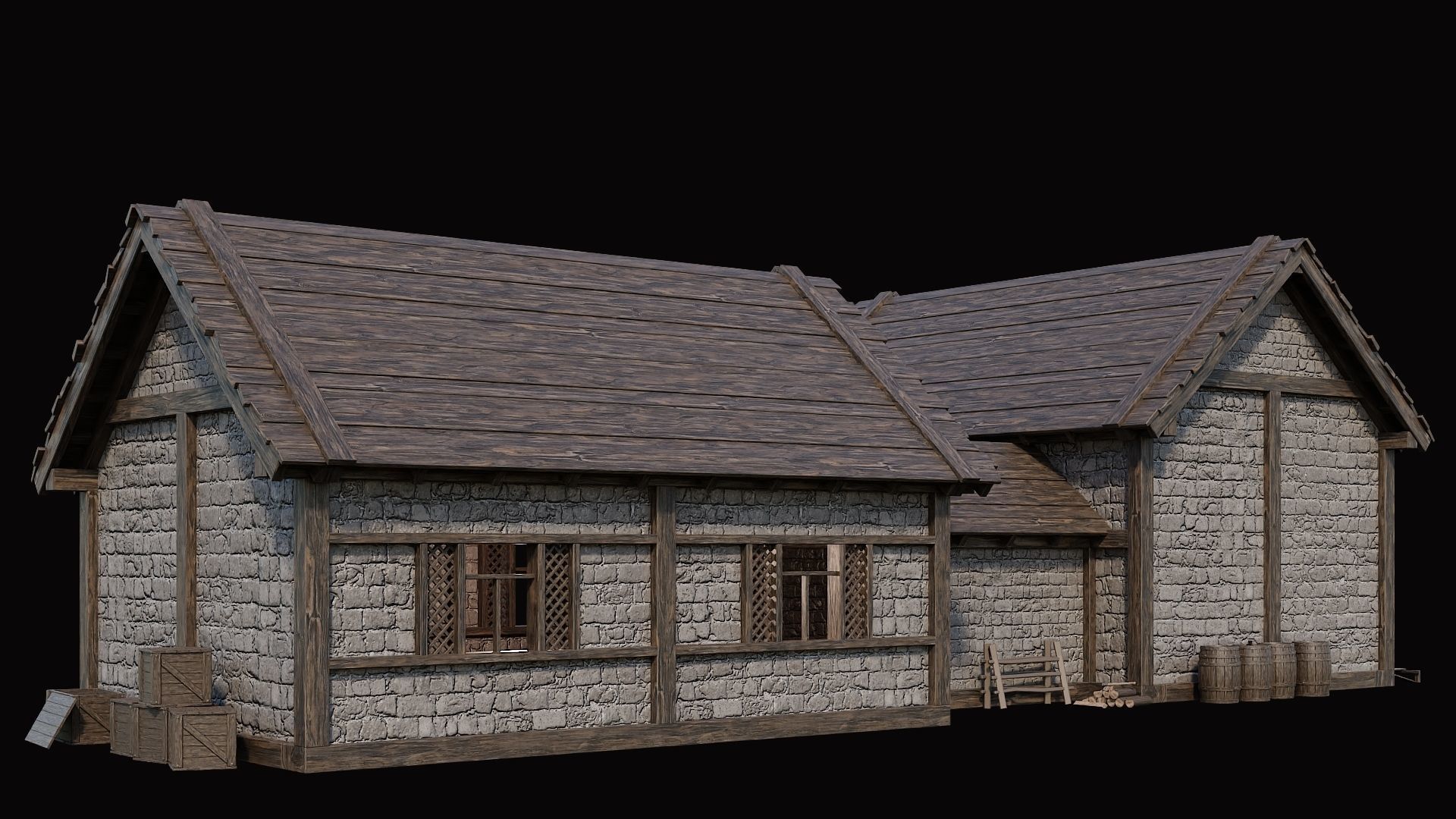 Medieval Village Pack 5 - 4 Assets - 4K Textures Game Ready Low-poly 3D model_15