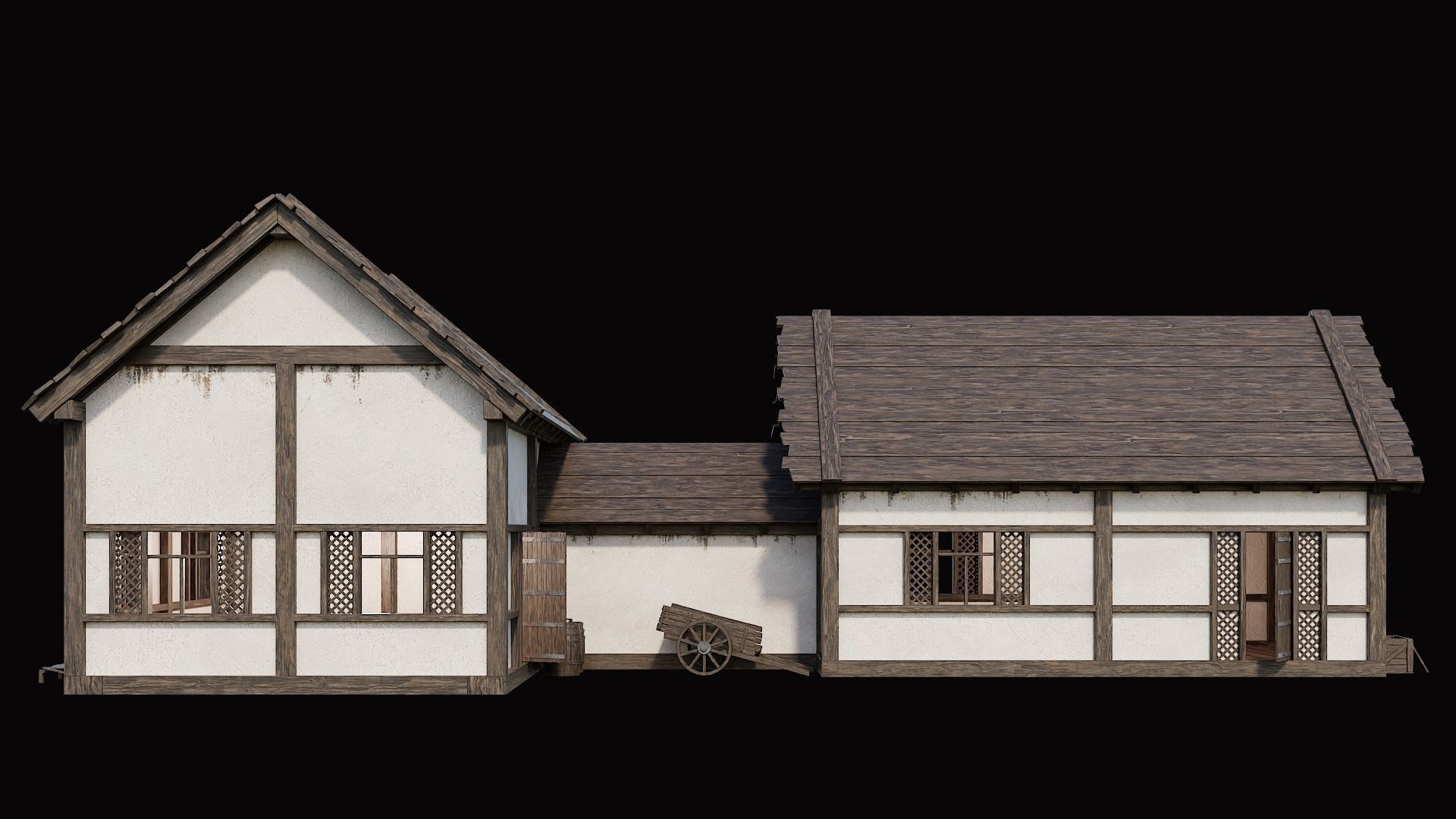Medieval Village Pack 5 - 4 Assets - 4K Textures Game Ready Low-poly 3D model_6