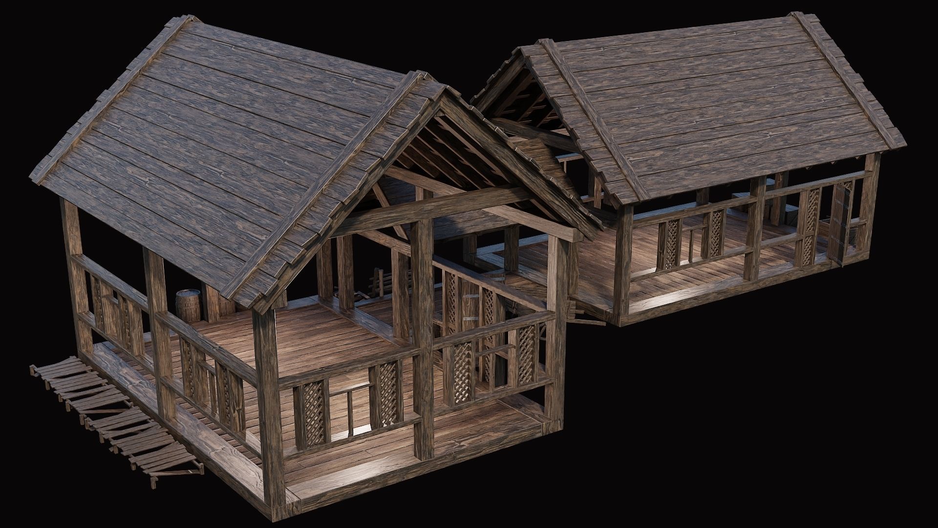Medieval Village Pack 5 - 4 Assets - 4K Textures Game Ready Low-poly 3D model_20