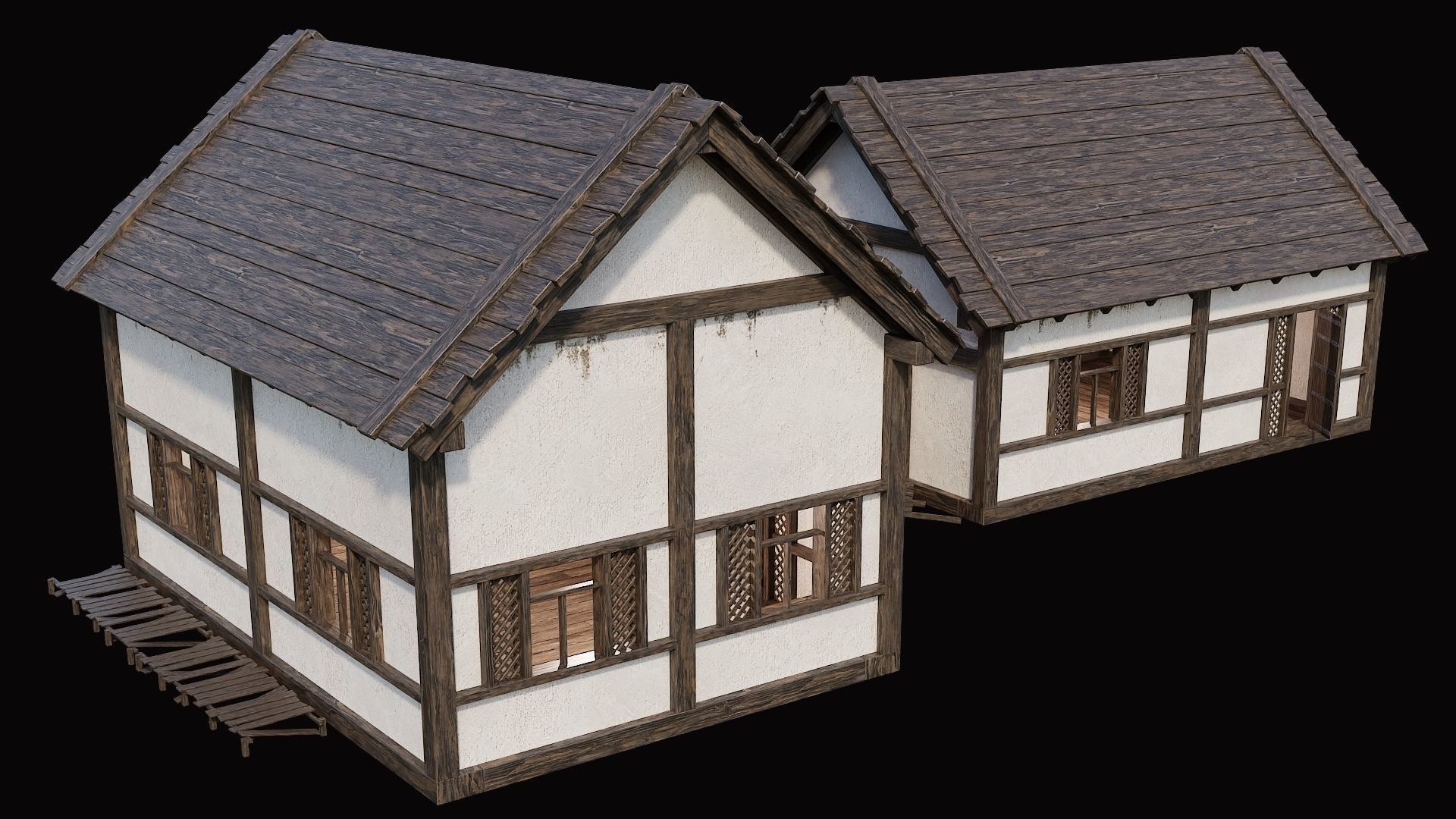 Medieval Village Pack 5 - 4 Assets - 4K Textures Game Ready Low-poly 3D model_7