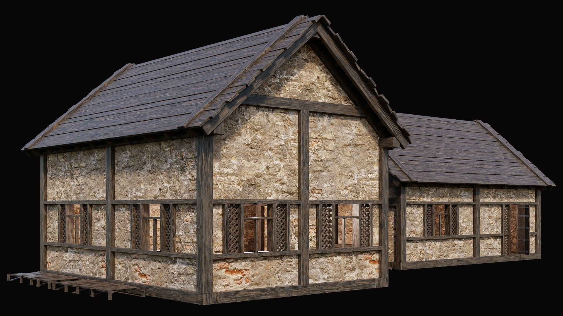 Medieval Village Pack 5 - 4 Assets - 4K Textures Game Ready Low-poly 3D model_10