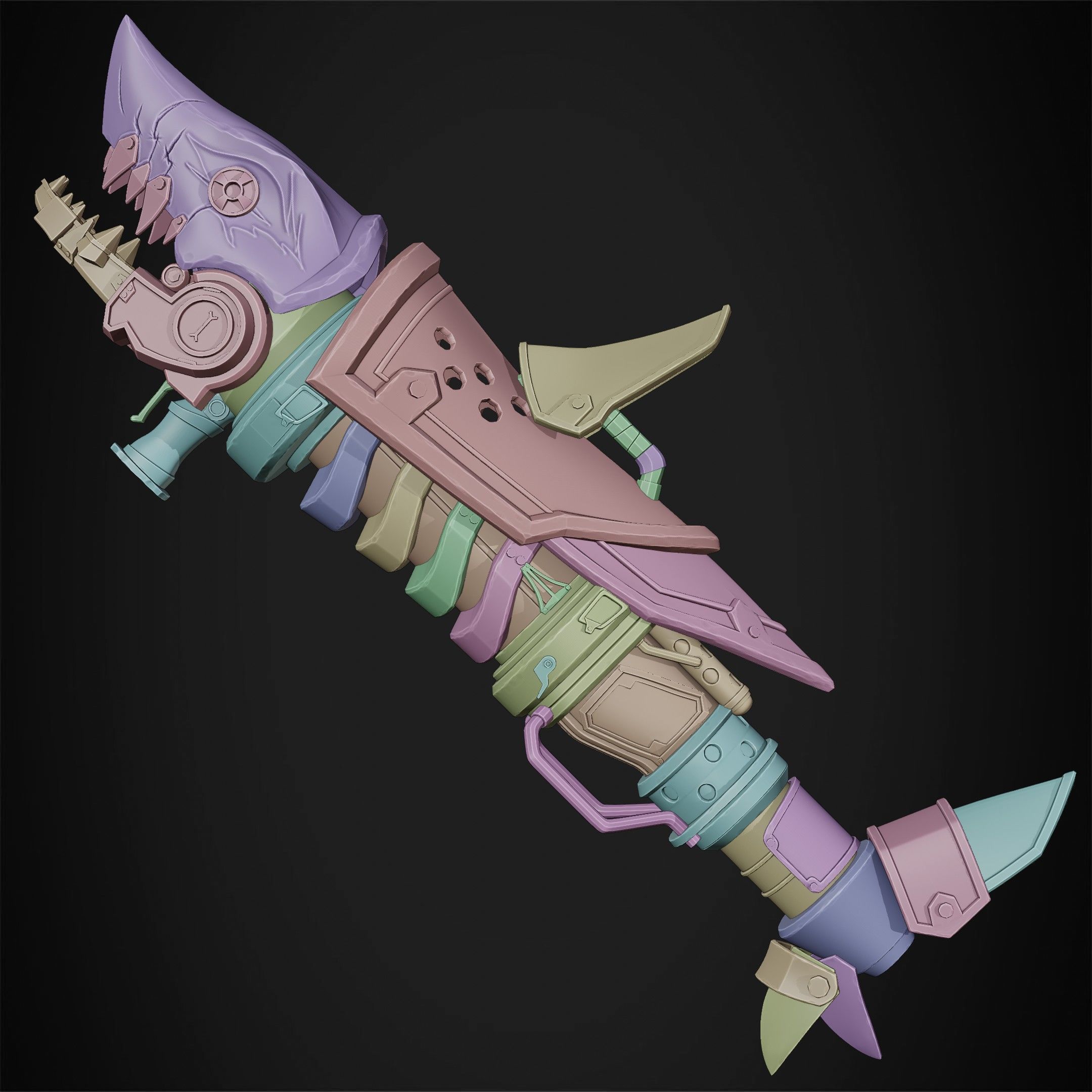 Arcane Jinx Fishbones Rocket Launcher Weapon For Cosplay 3D print model_16