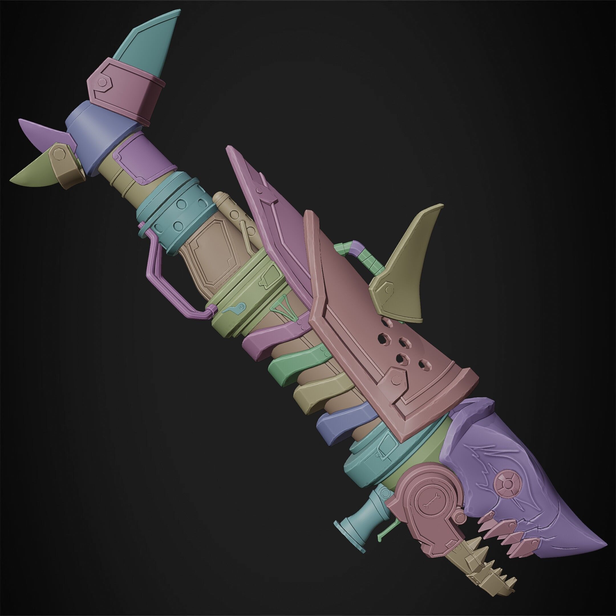 Arcane Jinx Fishbones Rocket Launcher Weapon For Cosplay 3D print model_24