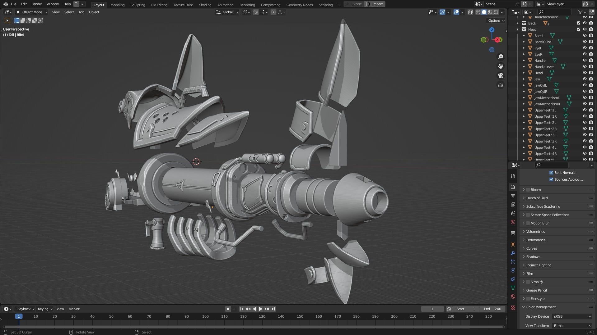 Arcane Jinx Fishbones Rocket Launcher Weapon For Cosplay 3D print model_13