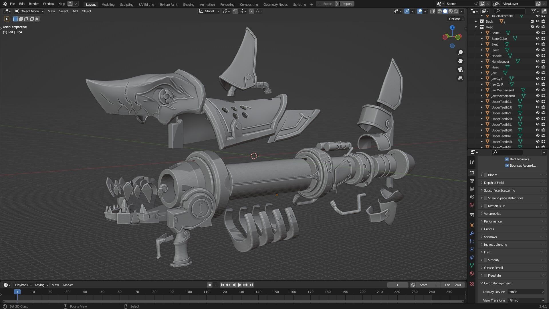 Arcane Jinx Fishbones Rocket Launcher Weapon For Cosplay 3D print model_12