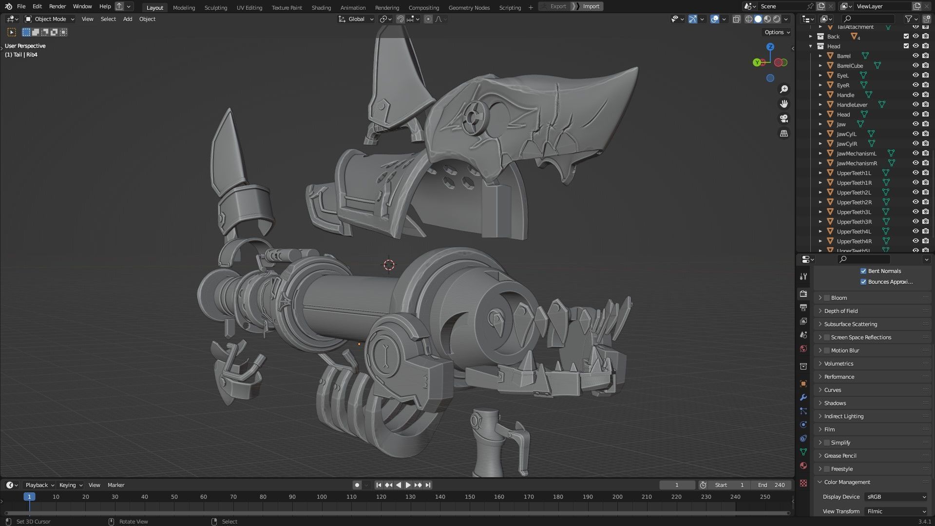 Arcane Jinx Fishbones Rocket Launcher Weapon For Cosplay 3D print model_15