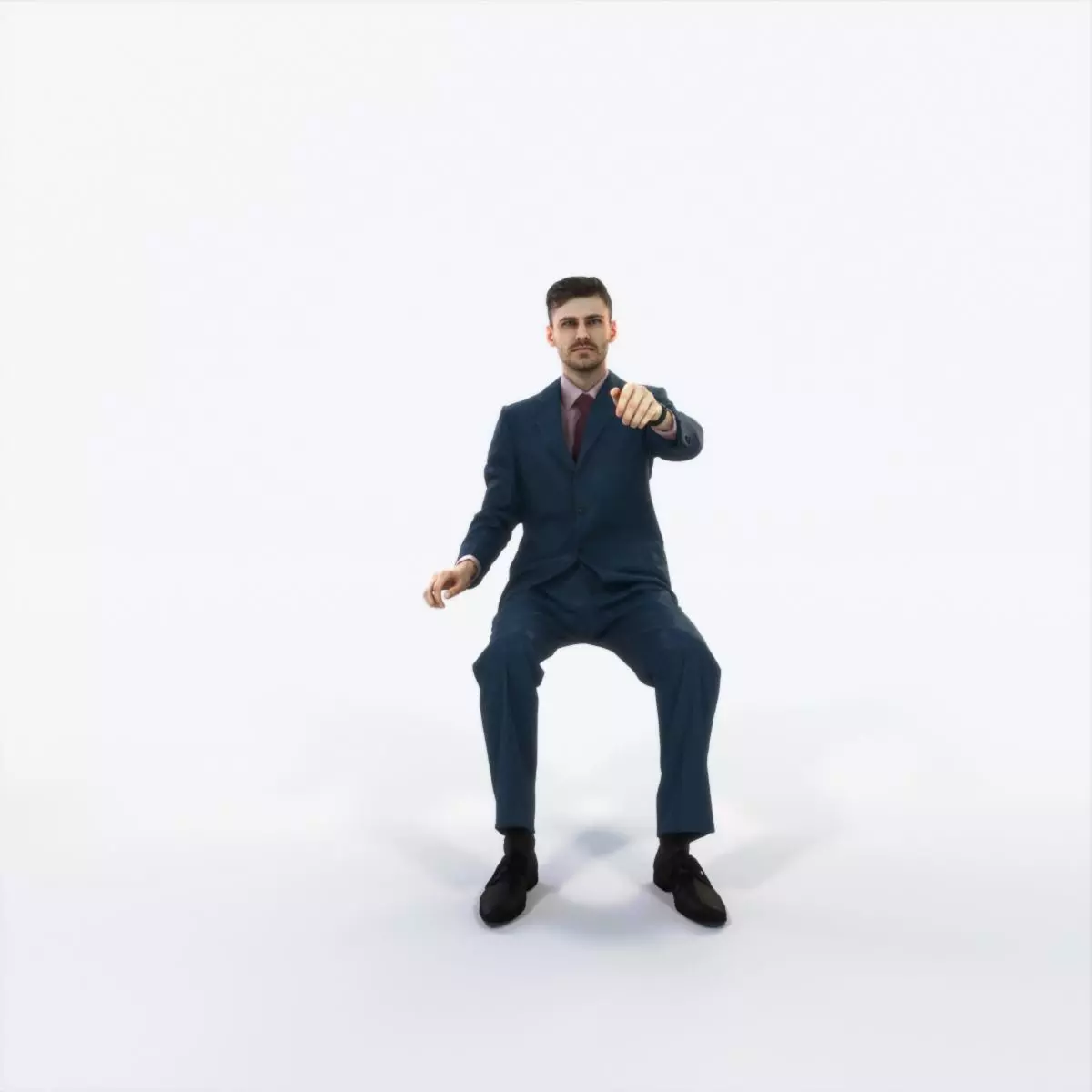 Posture 20J Driver Driving Sitting Elegant Business Man Low-poly 3D model_0