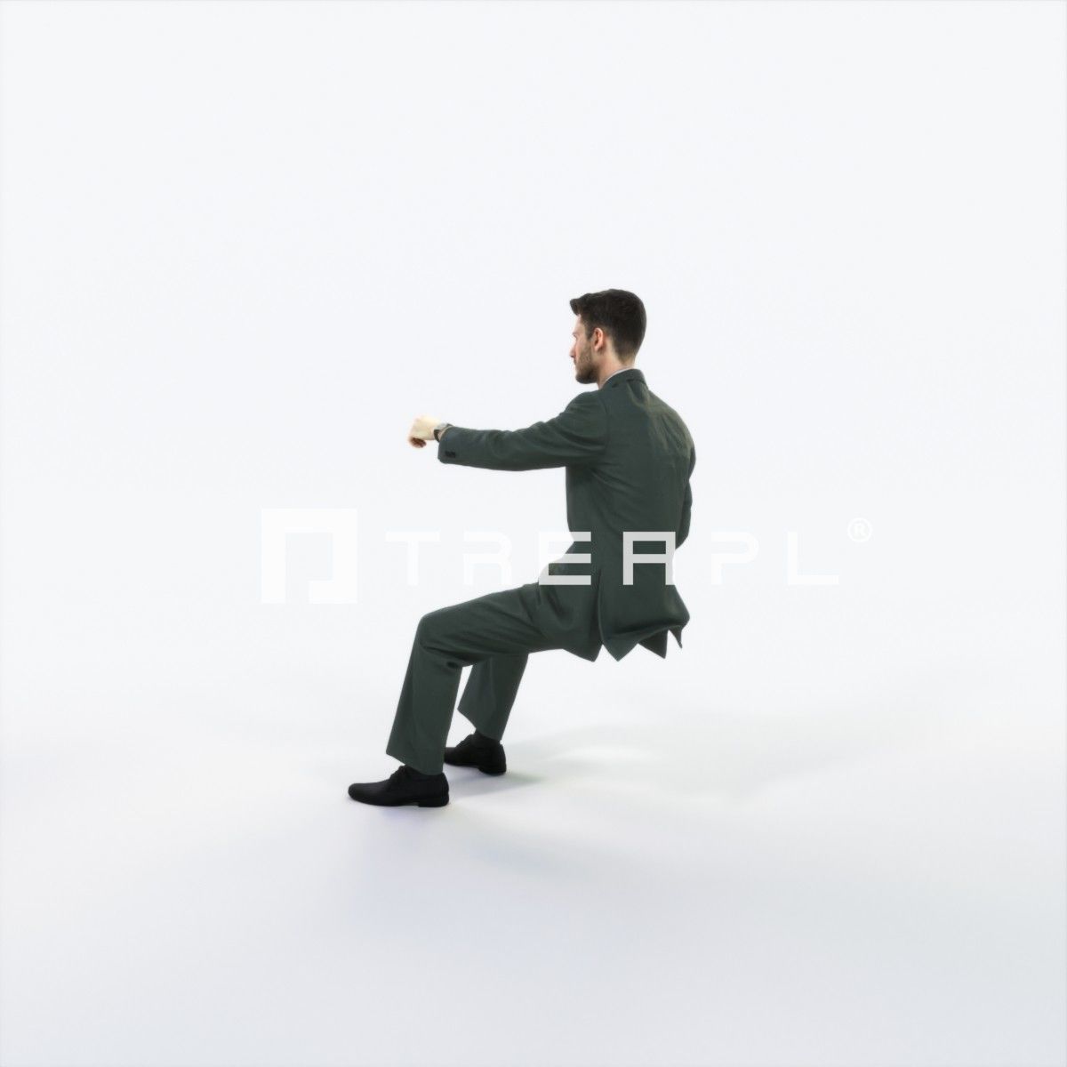 Posture 20H Driver Driving Sitting Elegant Business Man Low-poly 3D model_5