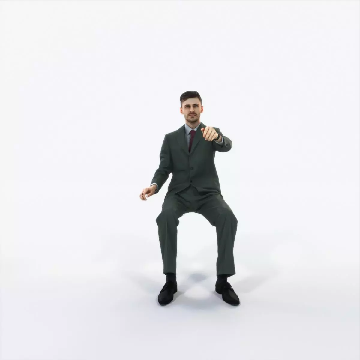 Posture 20H Driver Driving Sitting Elegant Business Man Low-poly 3D model_0