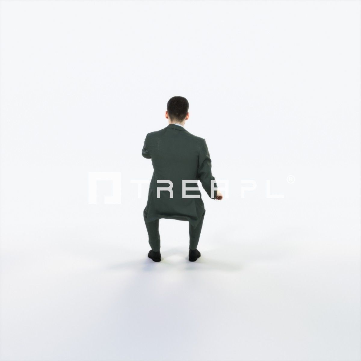 Posture 20H Driver Driving Sitting Elegant Business Man Low-poly 3D model_4