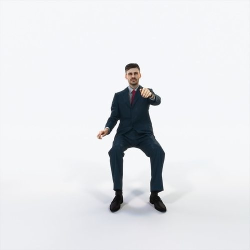 Posture 20G Driver Driving Sitting Elegant Business Man Low-poly 3D model