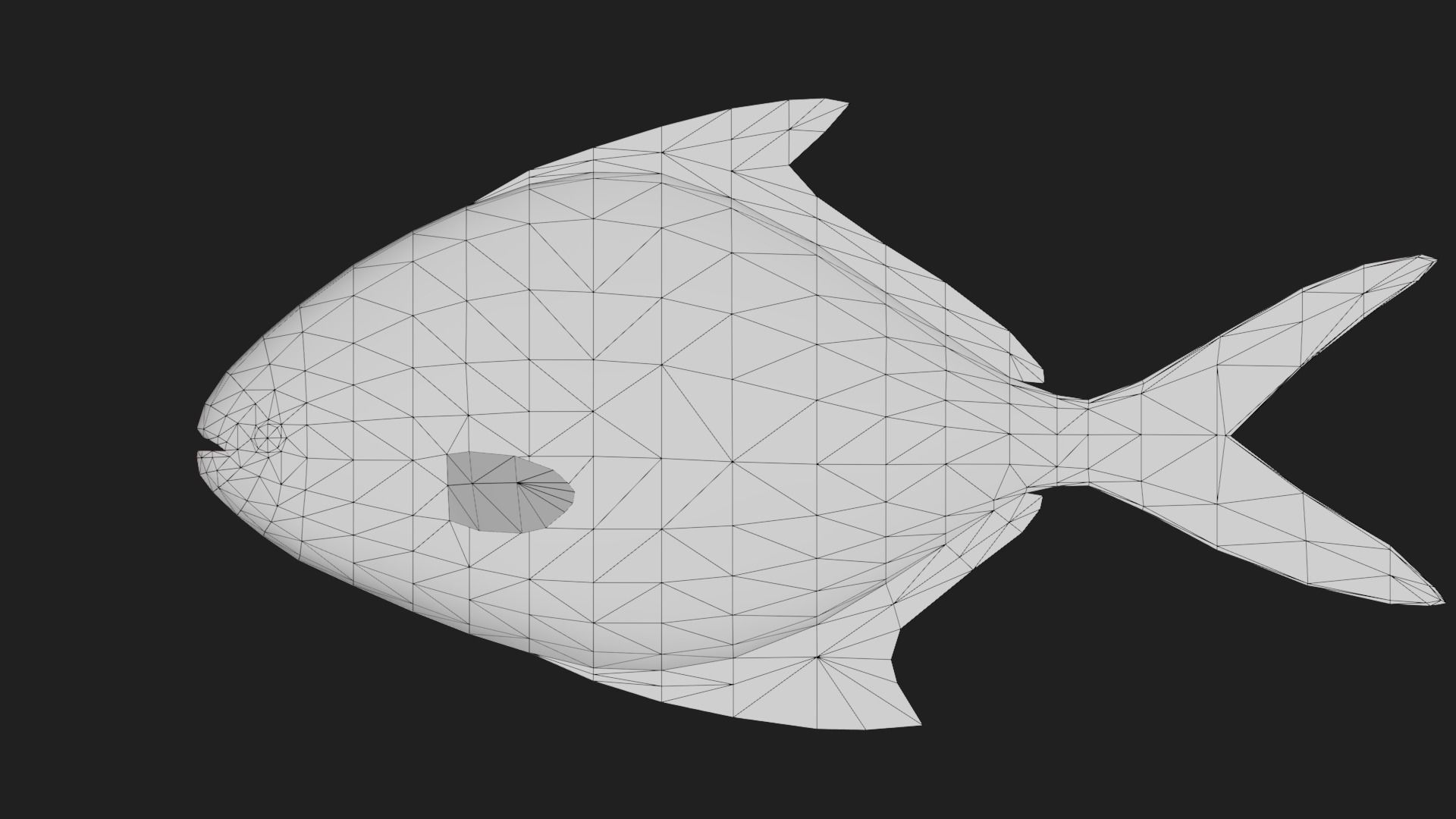 Pomfret Low-poly 3D model_1