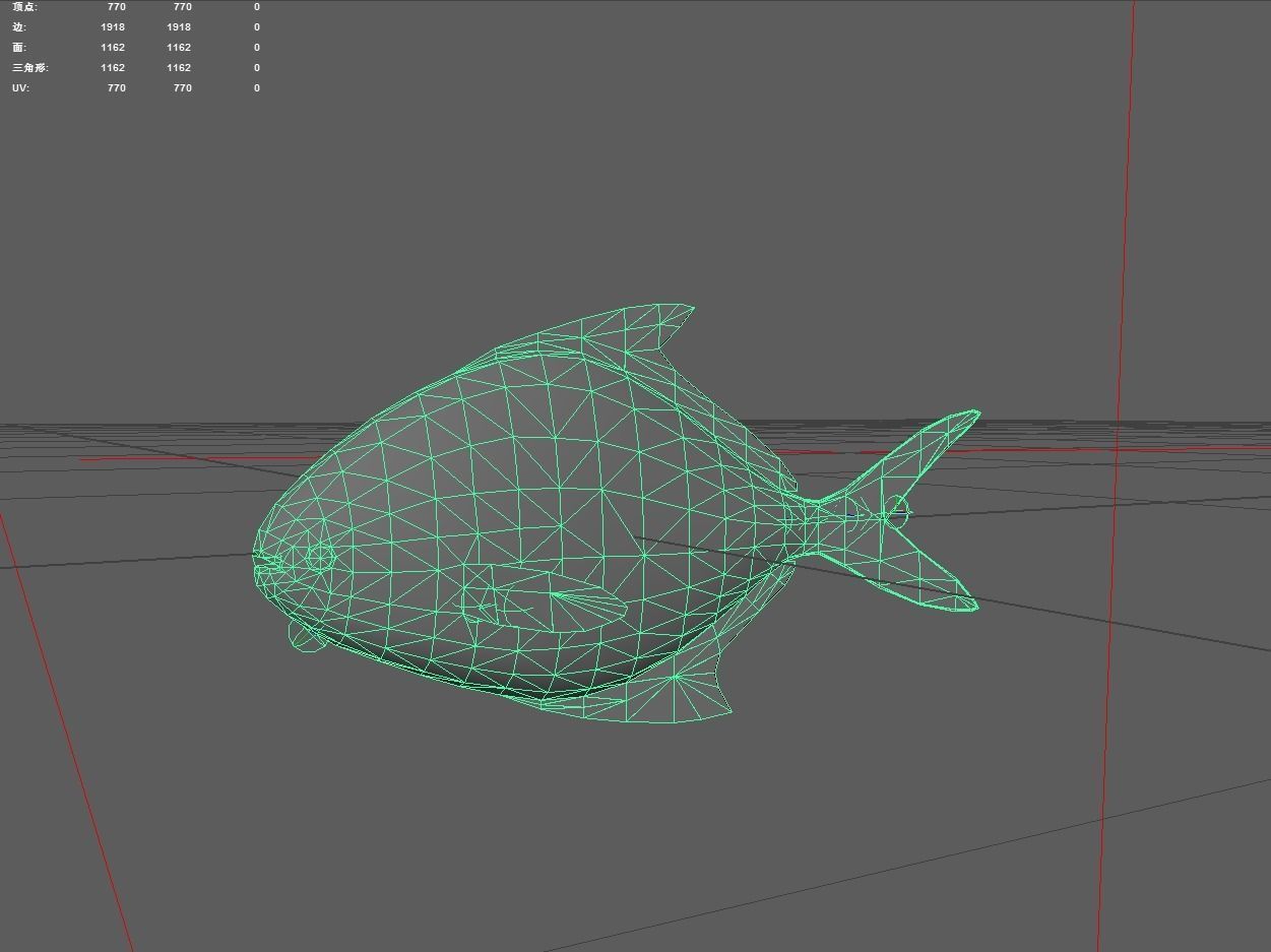 Pomfret Low-poly 3D model_2