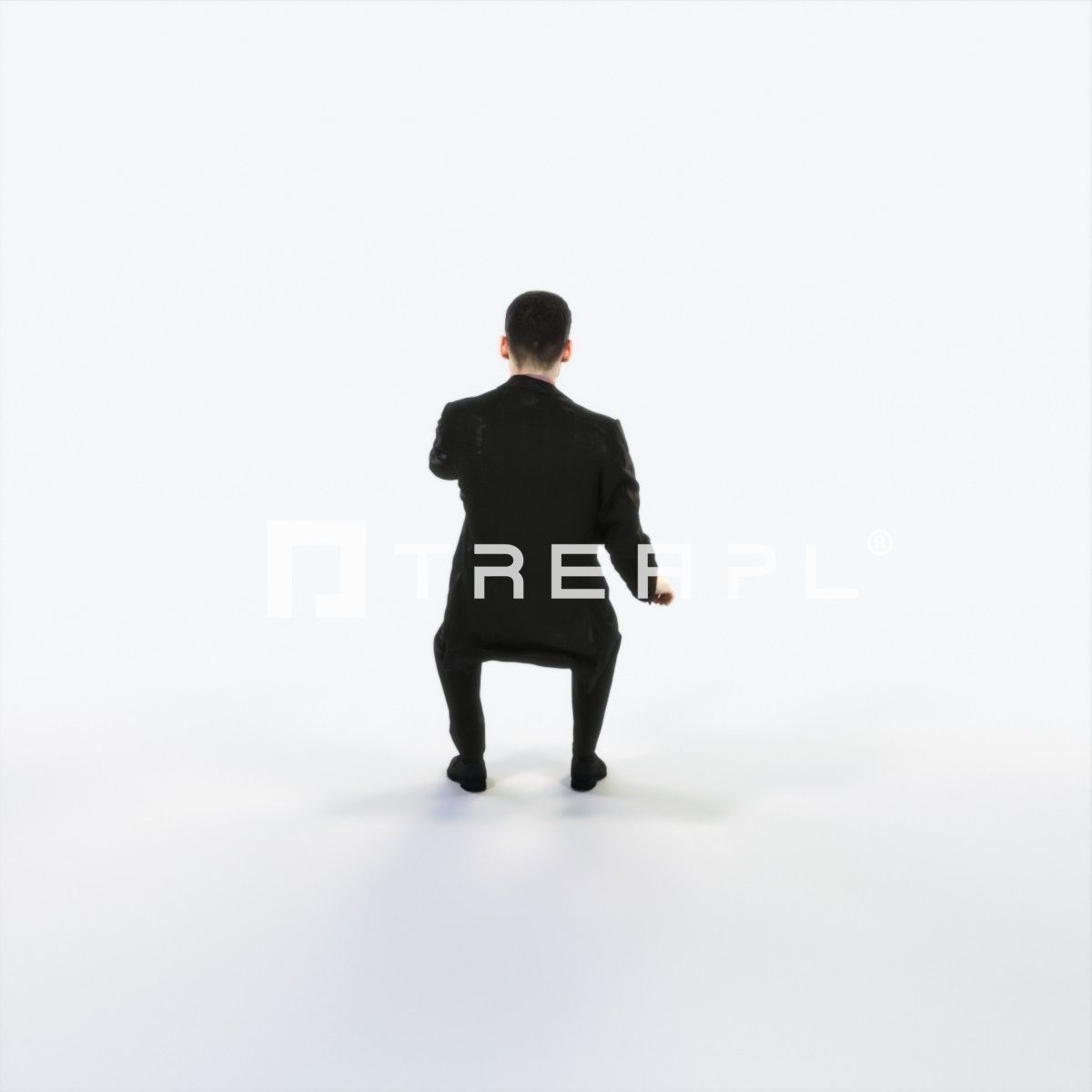 Posture 20C Driver Driving Sitting Elegant Business Man Low-poly 3D model_4