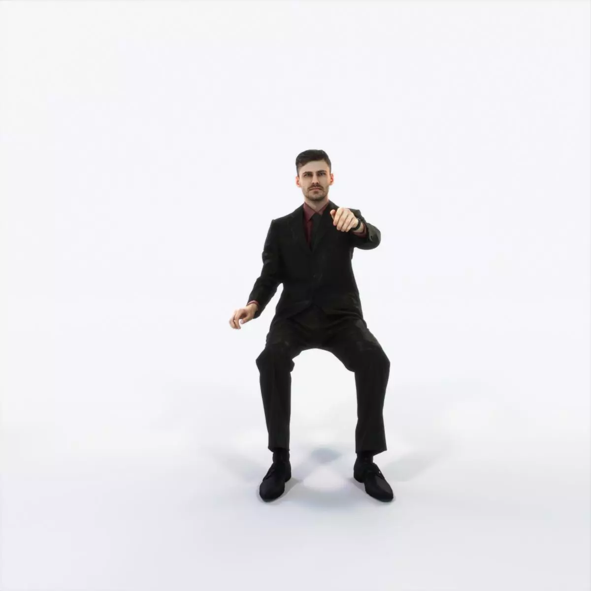 Posture 20C Driver Driving Sitting Elegant Business Man Low-poly 3D model_0