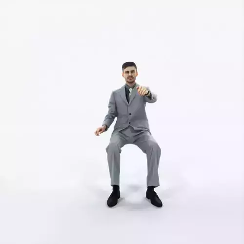 Posture 20A Driver Driving Sitting Elegant Business Man Low-poly 3D model