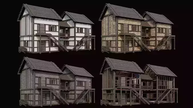 Medieval Village Pack 6 - 4 Assets - 4K Textures Game Ready