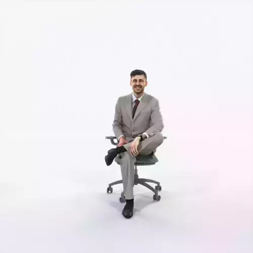 Posture 22C Listening Sitting Elegant BusinessMan
