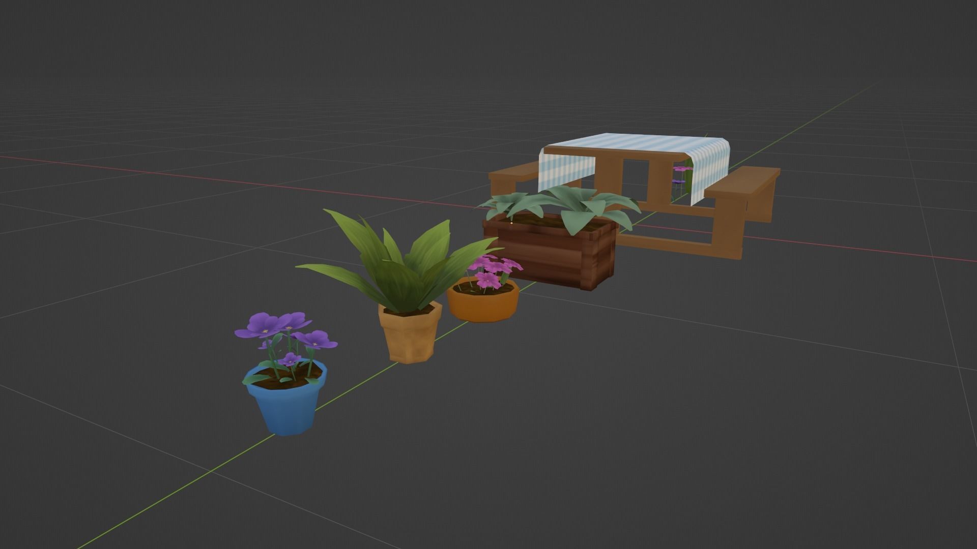 Stylized Plant and Flowers - Low Poly 3D Model Low-poly 3D model_4