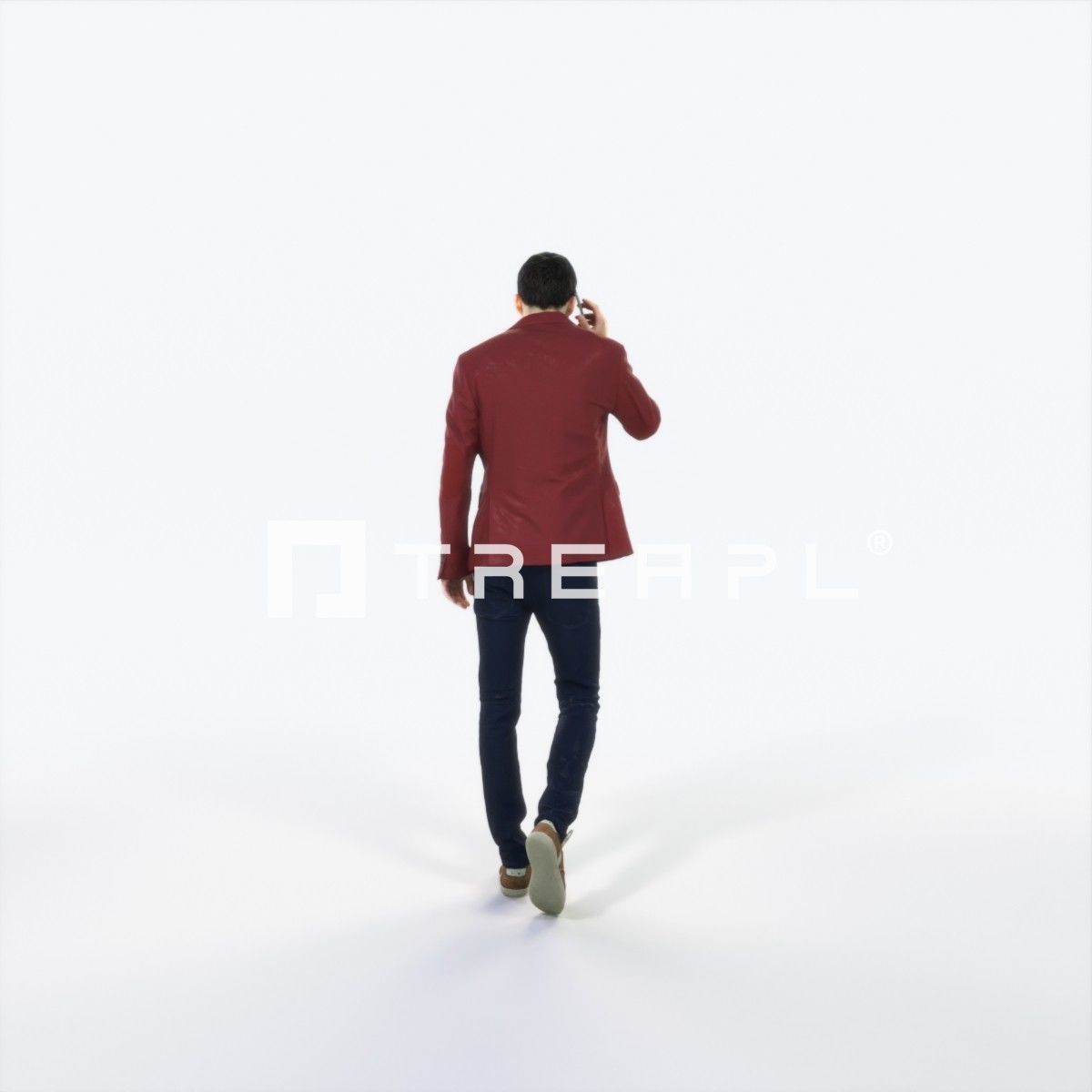 Prime 03L Cell Phone walking Casual Man Low-poly 3D model_4