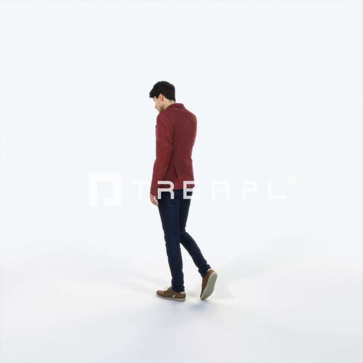 Prime 03L Cell Phone walking Casual Man Low-poly 3D model_5