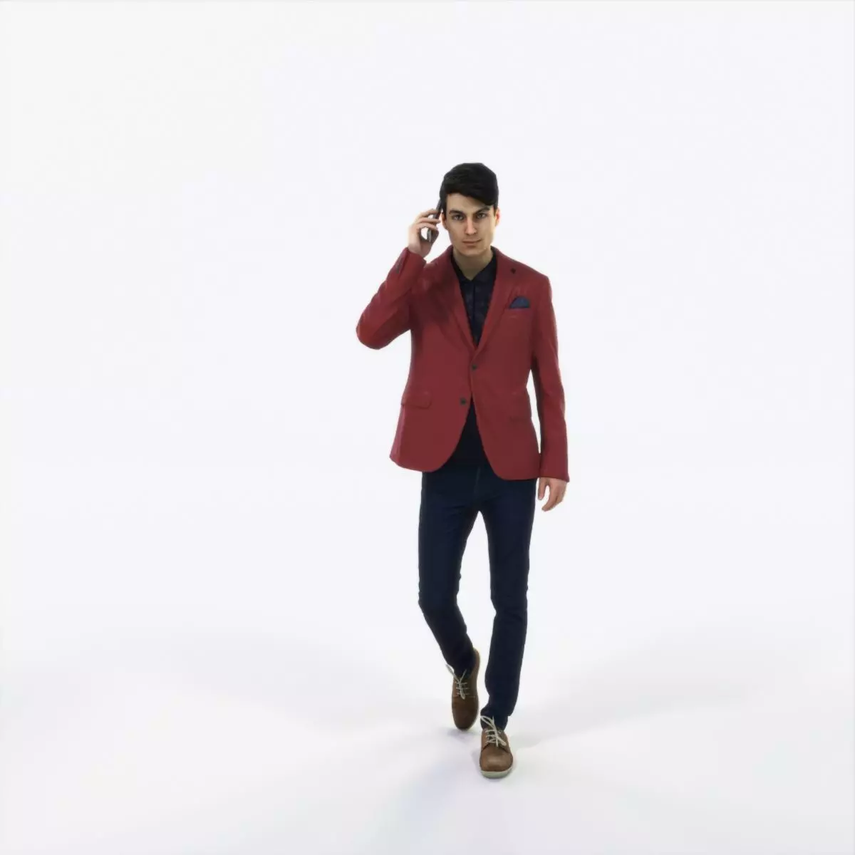 Prime 03L Cell Phone walking Casual Man Low-poly 3D model_0