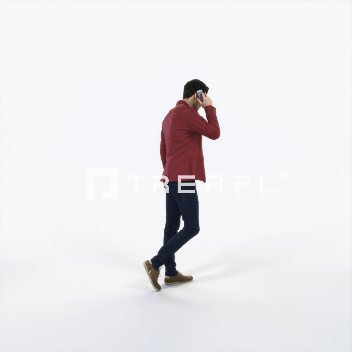 Prime 03L Cell Phone walking Casual Man Low-poly 3D model_3