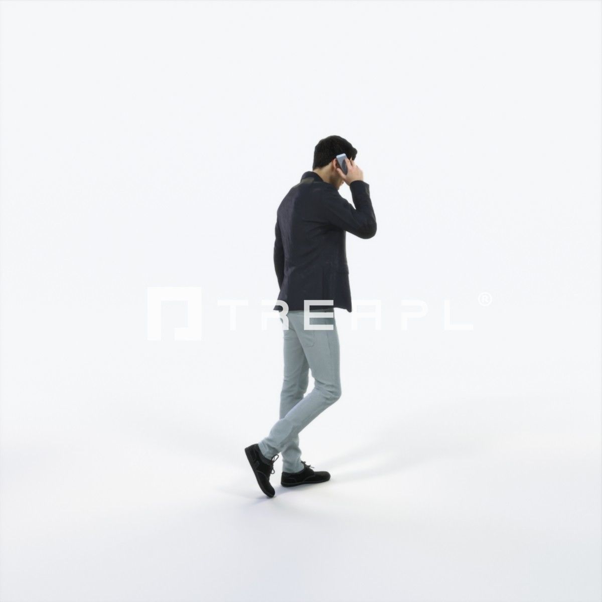 Prime 03J Cell Phone walking Casual Man Low-poly 3D model_3