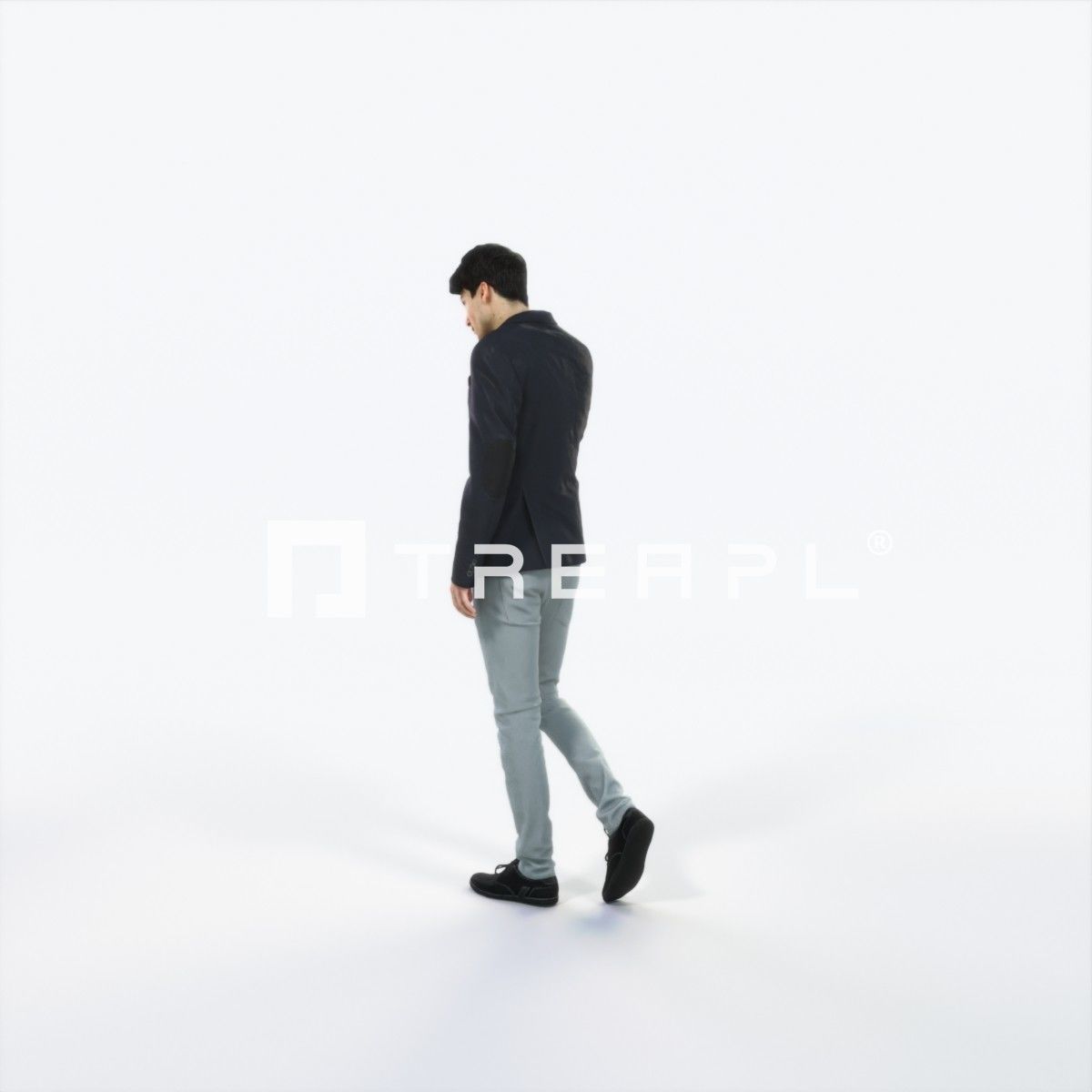 Prime 03J Cell Phone walking Casual Man Low-poly 3D model_5