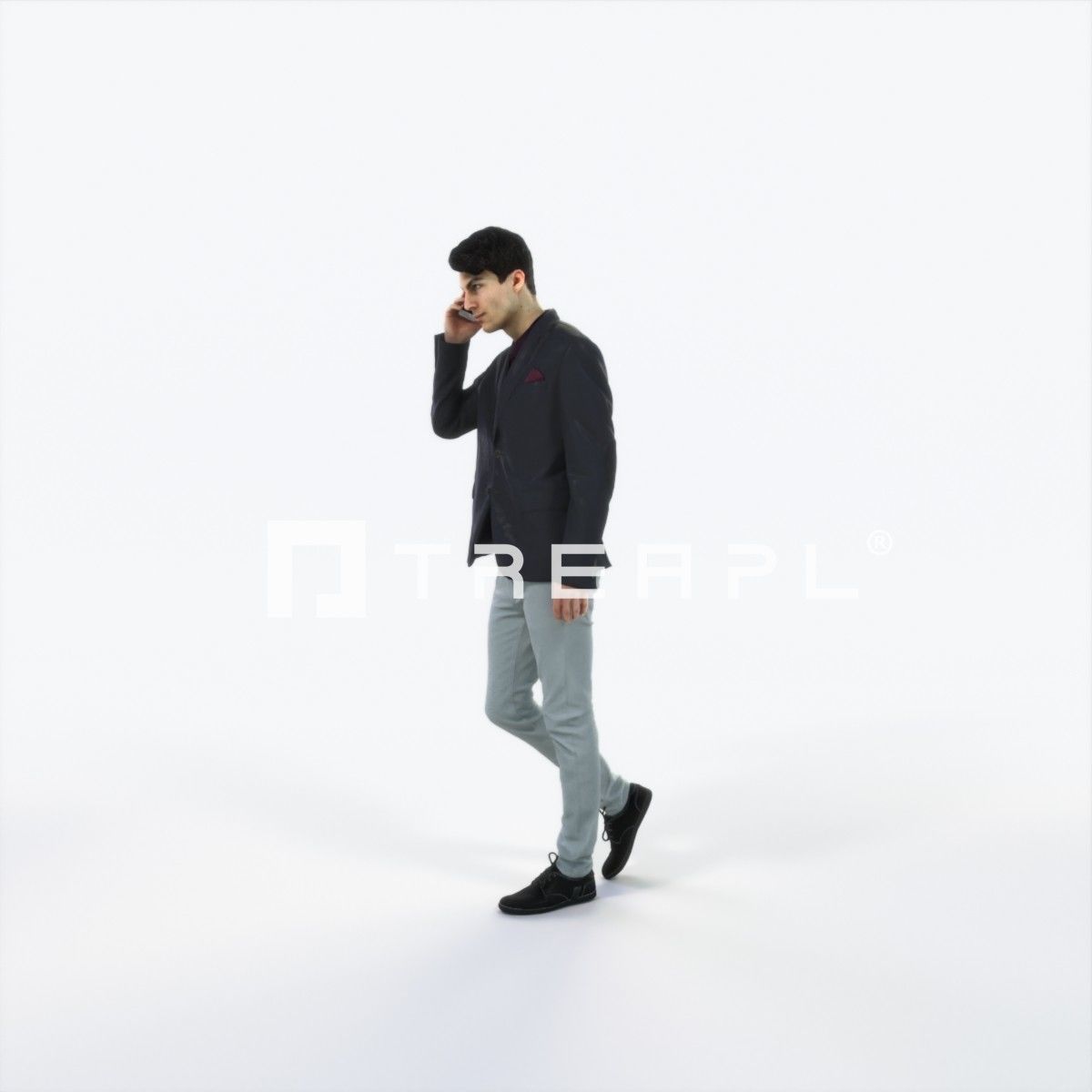 Prime 03J Cell Phone walking Casual Man Low-poly 3D model_6