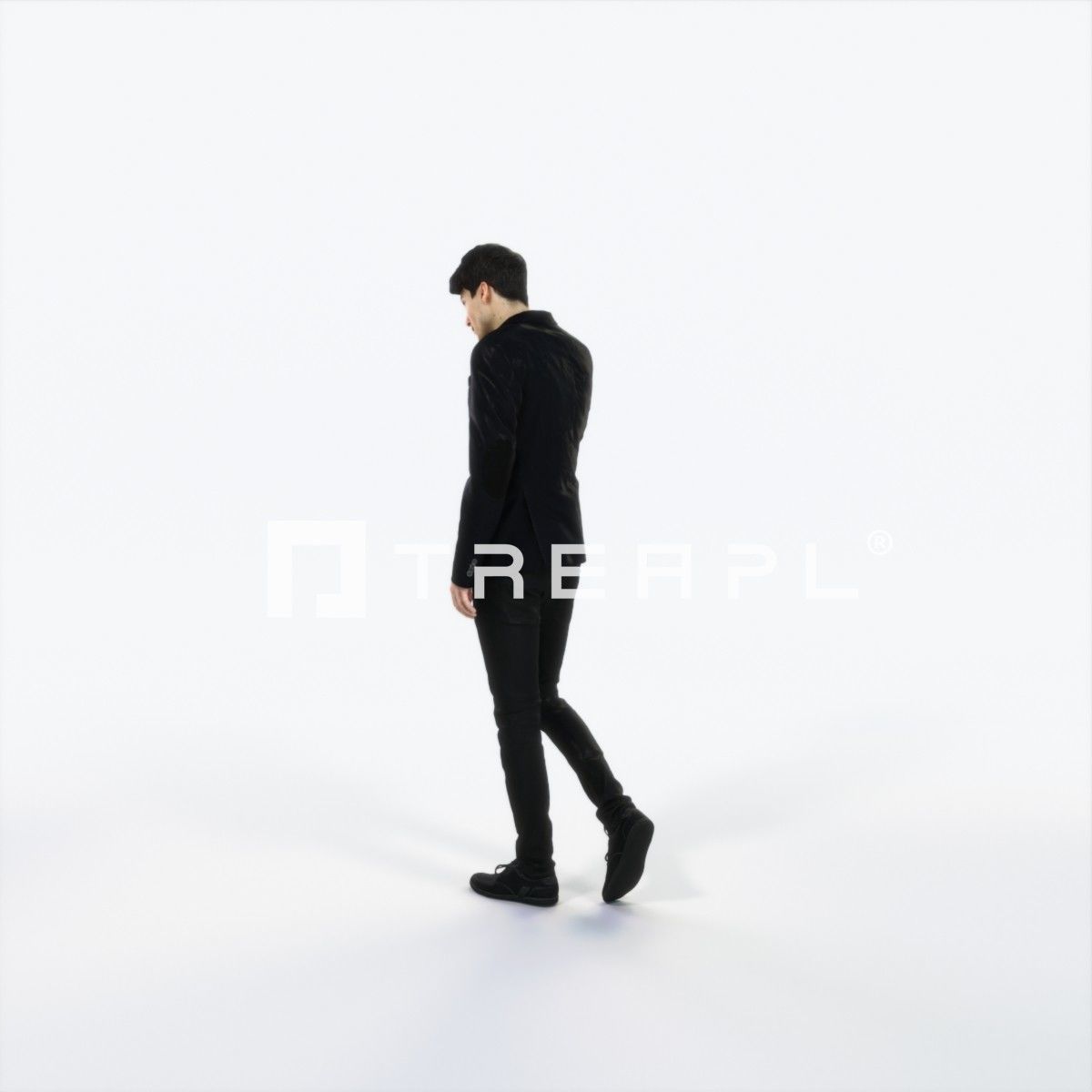 Prime 03B Cell Phone walking Casual Man Low-poly 3D model_5