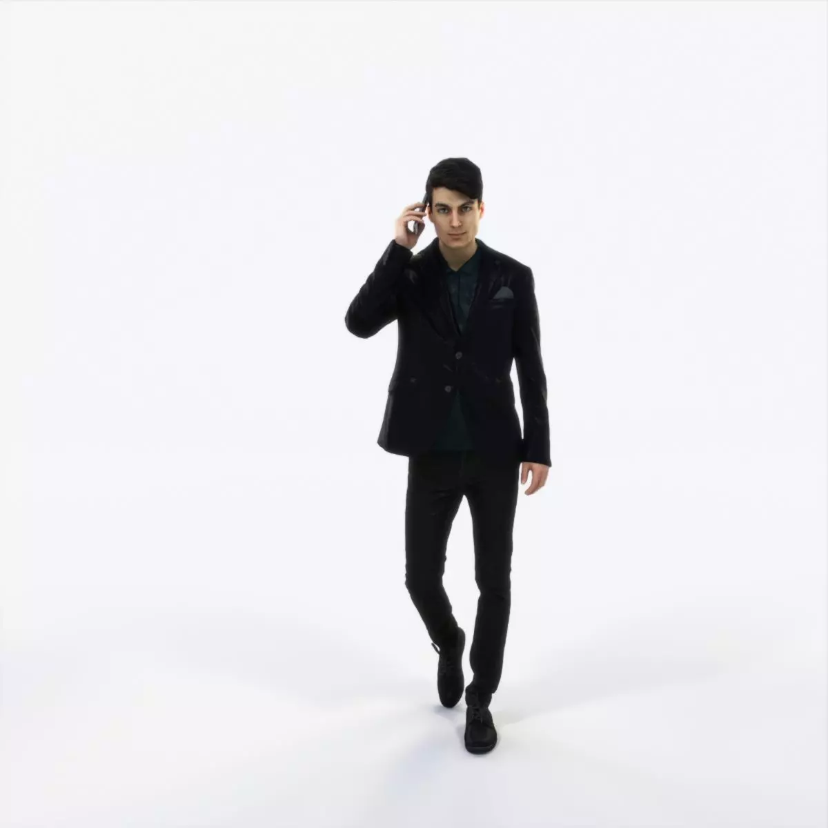 Prime 03B Cell Phone walking Casual Man Low-poly 3D model_0