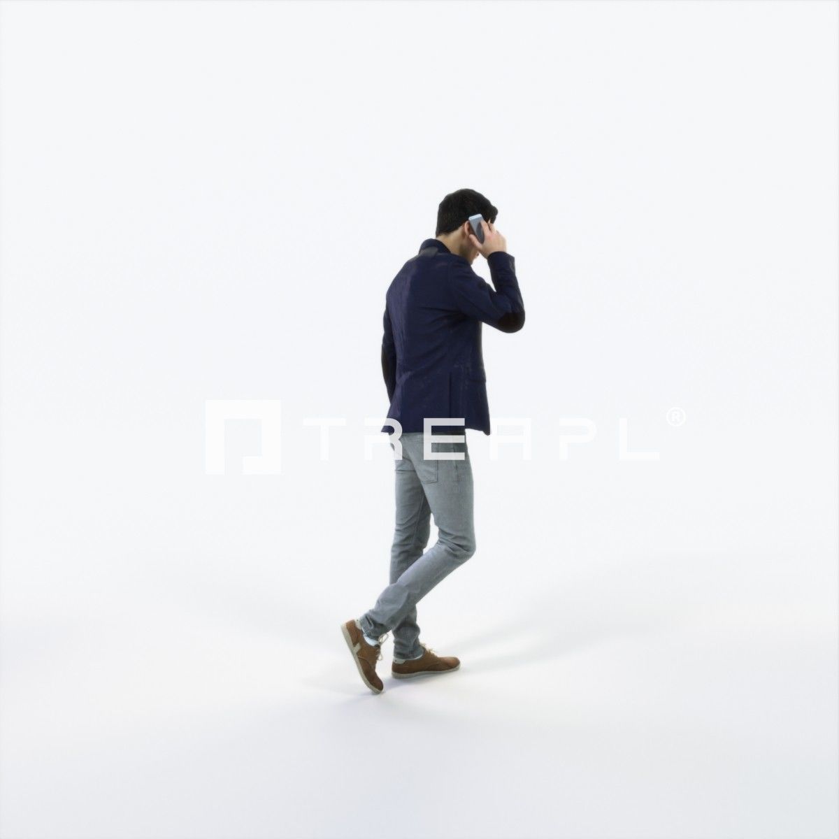 Prime 03A Cell Phone walking Casual Man Low-poly 3D model_3