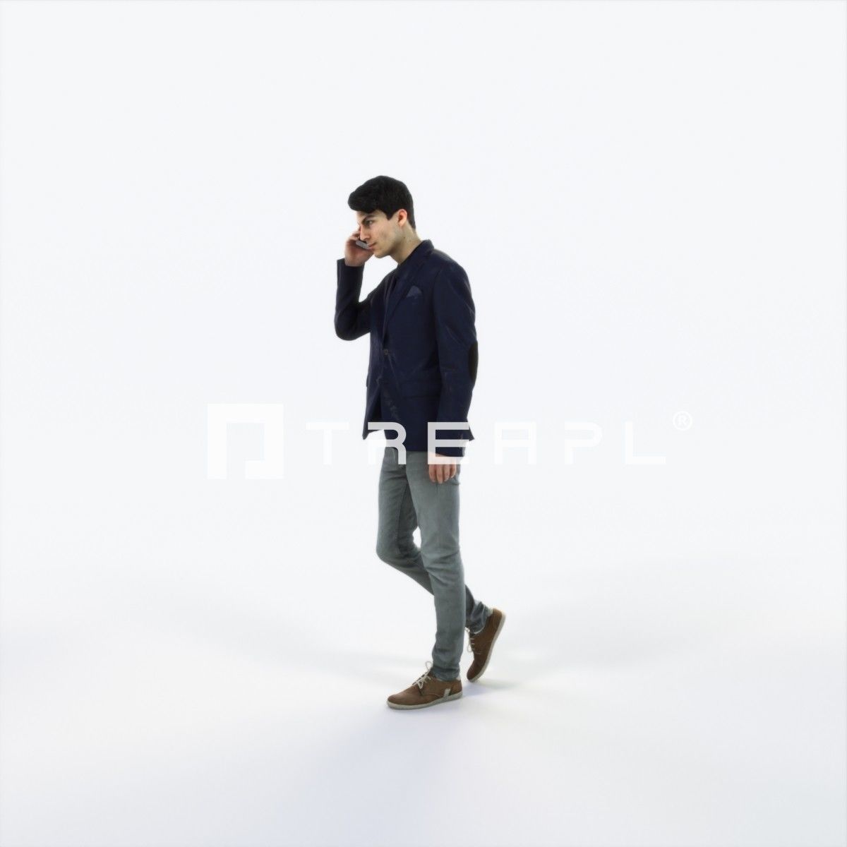 Prime 03A Cell Phone walking Casual Man Low-poly 3D model_6