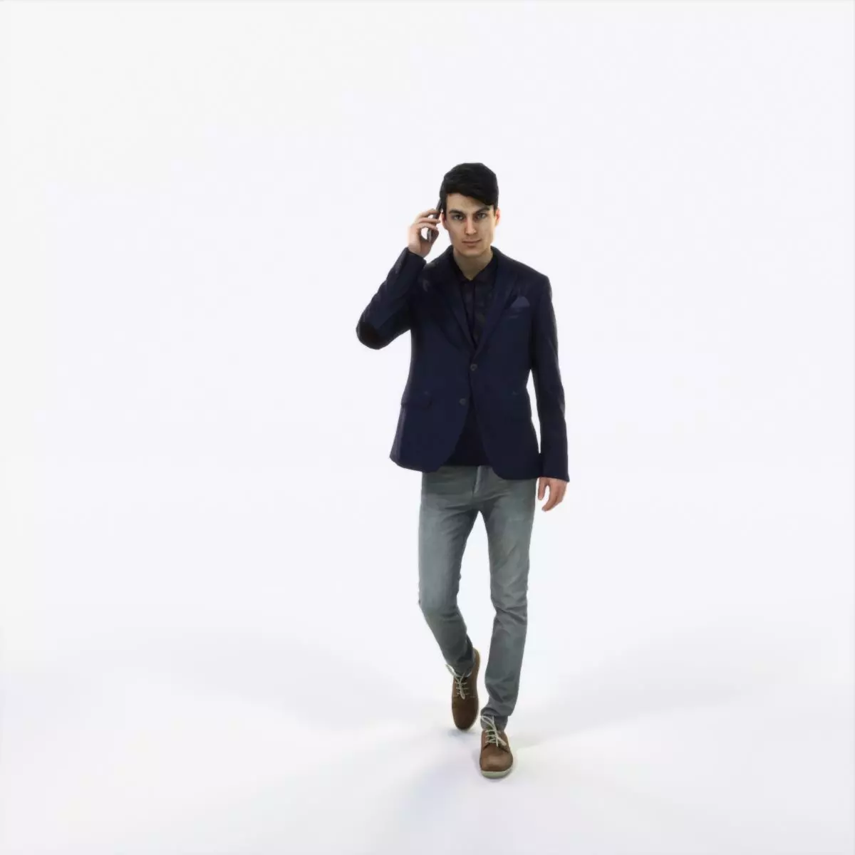 Prime 03A Cell Phone walking Casual Man Low-poly 3D model_0