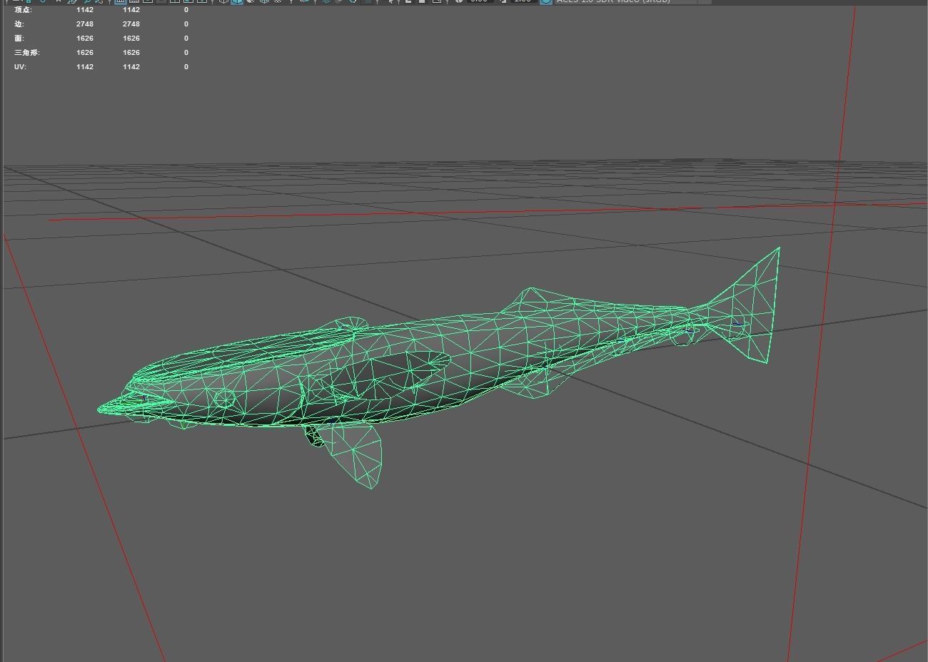 Suckerfish Low-poly 3D model_2