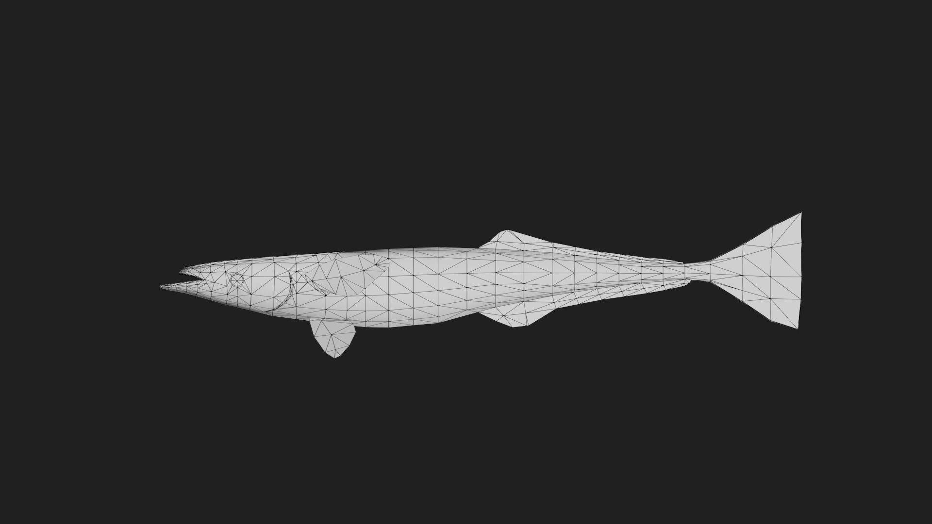 Suckerfish Low-poly 3D model_1