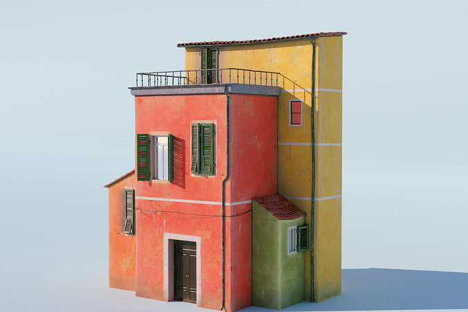 Italian Building Architecture Set 3D model 4