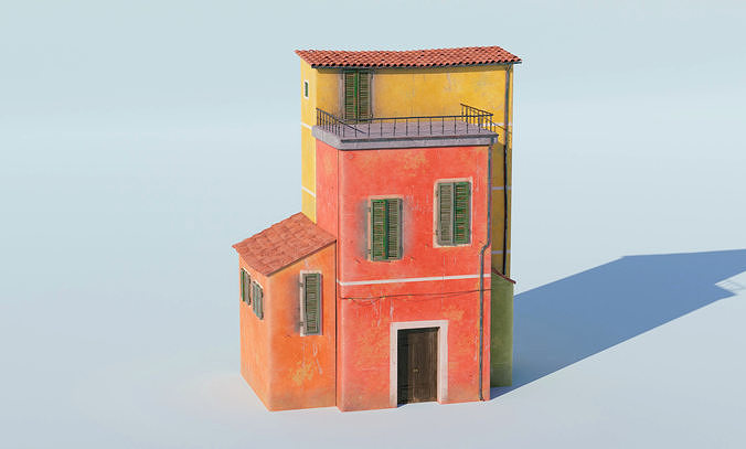 Italian Building Architecture Set 3D model 3