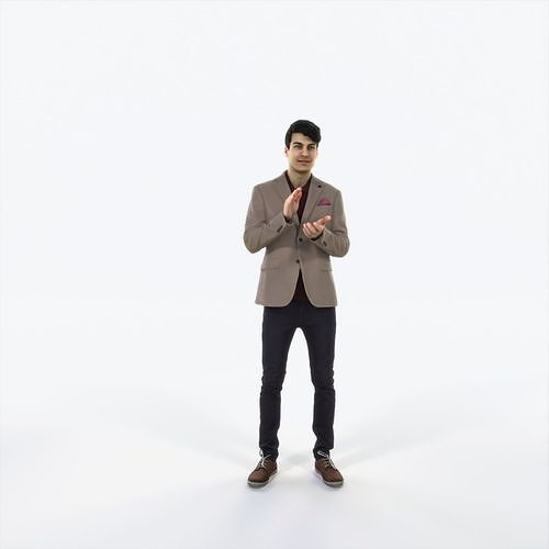 Prime 04K Clapping Casual Man Low-poly 3D model