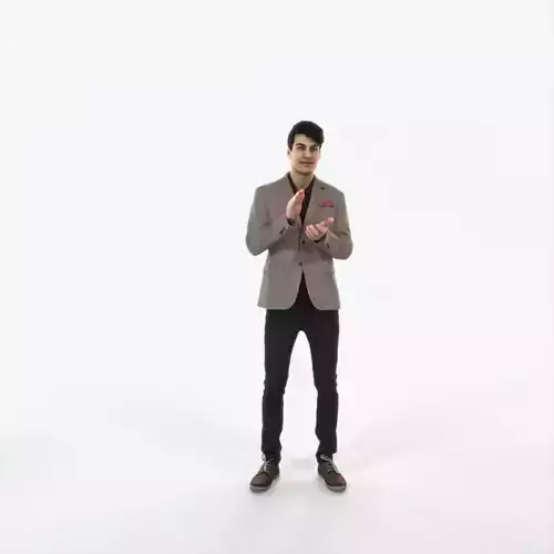 Prime 04K Clapping Casual Man Low-poly 3D model